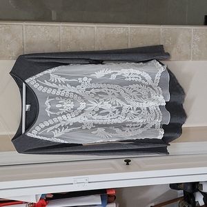 Grey lace shirt
